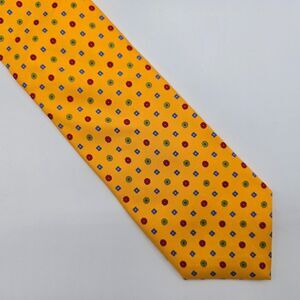 Peter Blair Yellow Floral Medallion Classic 100% Silk Tie - Made in USA